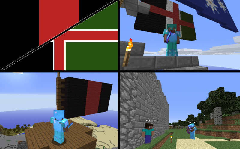 Clockwise: The flags of each party, Commonwealth forces retake Eurika, Kreiger conquers a part of the Winterlyn Military Zone, Austrobernd is about to get executed Clockwise: The flags of each party, Commonwealth forces retake Eurika, Kreiger conquers a part of the Winterlyn Military Zone, Austrobernd is about to get executed